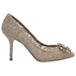 Dolce & Gabbana Rainbow lace décolleté with brooch