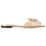 Dolce & Gabbana Rainbow slide in lurex lace with brooch
