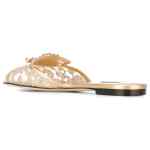 Dolce & Gabbana Rainbow slide in lurex lace with brooch