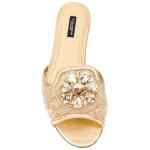 Dolce & Gabbana Rainbow slide in lurex lace with brooch