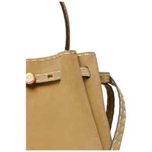 Tory Burch Romy Suede Pick Stitch Bucket Bag