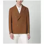 Tagliatore Caramel double-breasted wool jacket