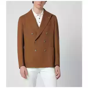 Tagliatore Caramel double-breasted wool jacket