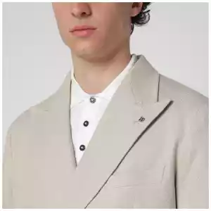 Tagliatore Beige double-breasted cotton jacket