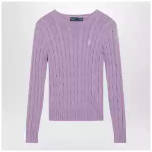 Polo Ralph Lauren Lilac cotton cable-knit sweater