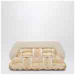 THEMOIRè Tia clutch in butter color with raffia inserts