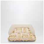 THEMOIRè Small Tia clutch in butter color with raffia inserts