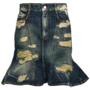 Marc Jacobs The Rip And Repair Straight Jean Skirt