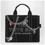 Marc Jacobs The Small Tote Bag nera in canvas with designs