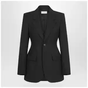 Balenciaga Hourglass jacket in black wool twill