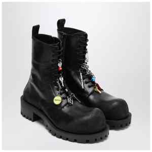 Balenciaga Black leather Hummer lace-up ankle boots