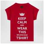Balenciaga Red cropped t-shirt Keep Calm