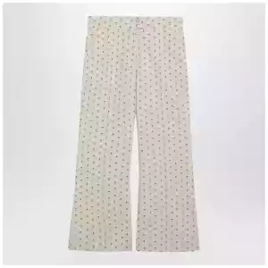 Valentino Ivory trousers with floral pattern