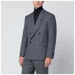 Lardini Grey wool double-breasted jacket