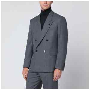 Lardini Grey wool double-breasted jacket