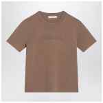 Max Mara Hazelnut-coloured T-shirt in viscose crêpe