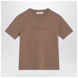 Max Mara Hazelnut-coloured T-shirt in viscose crêpe