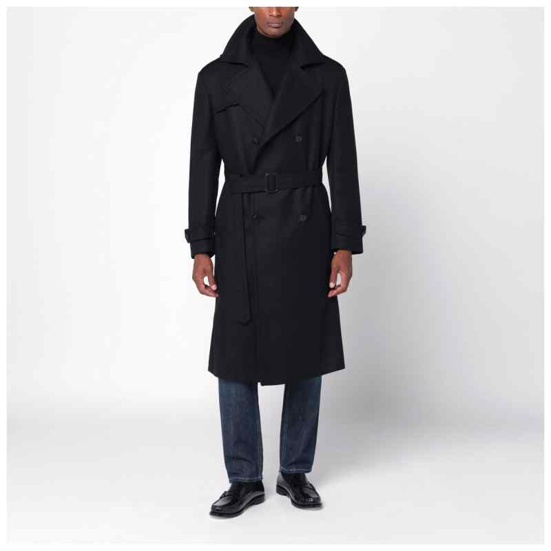 Tagliatore Borns black belted coat Tagliatore Borns black belted coat, theFeinheit