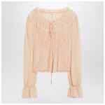 Chloé Blouse with tie in pink silk georgette
