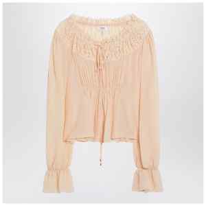 Chloé Blouse with tie in pink silk georgette