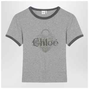 Chloé Chiné jersey baby-fit T-shirt with logo print