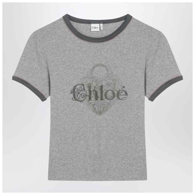 Chlo&eacute; Chin&eacute; jersey baby-fit T-shirt with logo print, theFeinheit