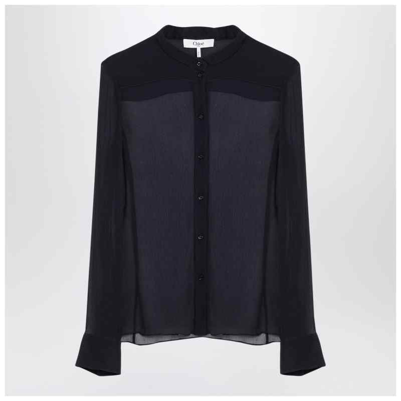 Chloé Transparent blue silk blouse Chloé Transparent blue silk blouse, theFeinheit