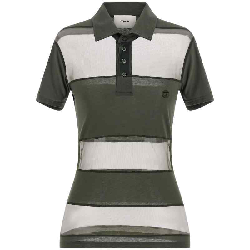 Coperni Sheer Striped Polo Shirt