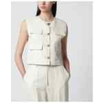 P.A.R.O.S.H. Sand-colored linen-blend waistcoat