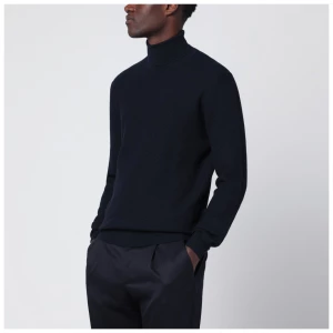 Tagliatore Blue wool turtleneck sweater