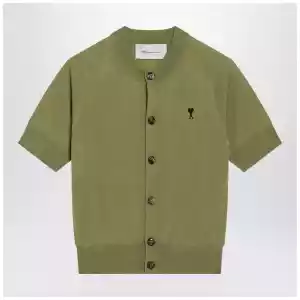 Ami Paris Matcha green Ami De Coeur wool cardigan
