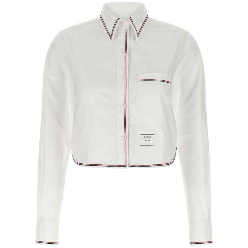 Thom Browne Rwb Crop Tape Shirt
