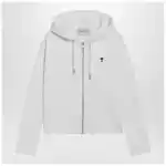 Ami Paris White Ami De Coeur zip-up hoodie