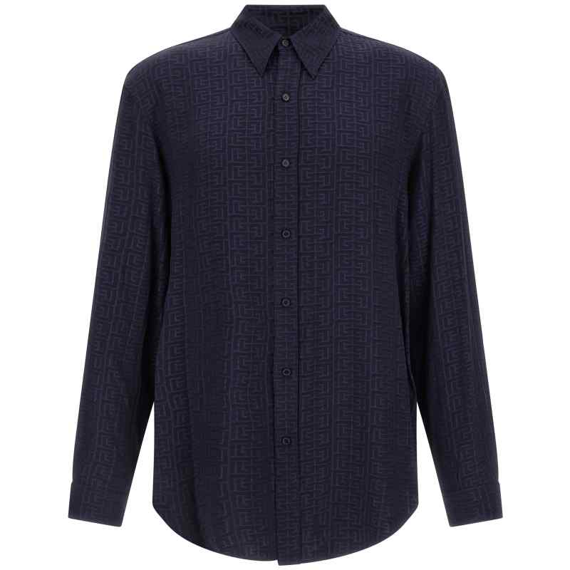 GH1HS555VI746UB_01_M_2026-02-12T11-17-35.699Z-1 Balmain Jacquard Monogram Shirt