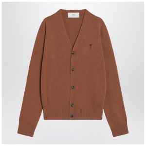 Ami Paris Hazelnut-coloured Ami De Coeur cardigan