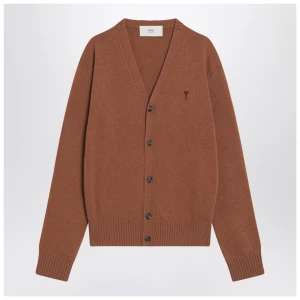 Ami Paris Hazelnut-coloured Ami De Coeur cardigan