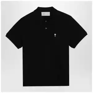 Ami Paris Black Ami De Coeur polo