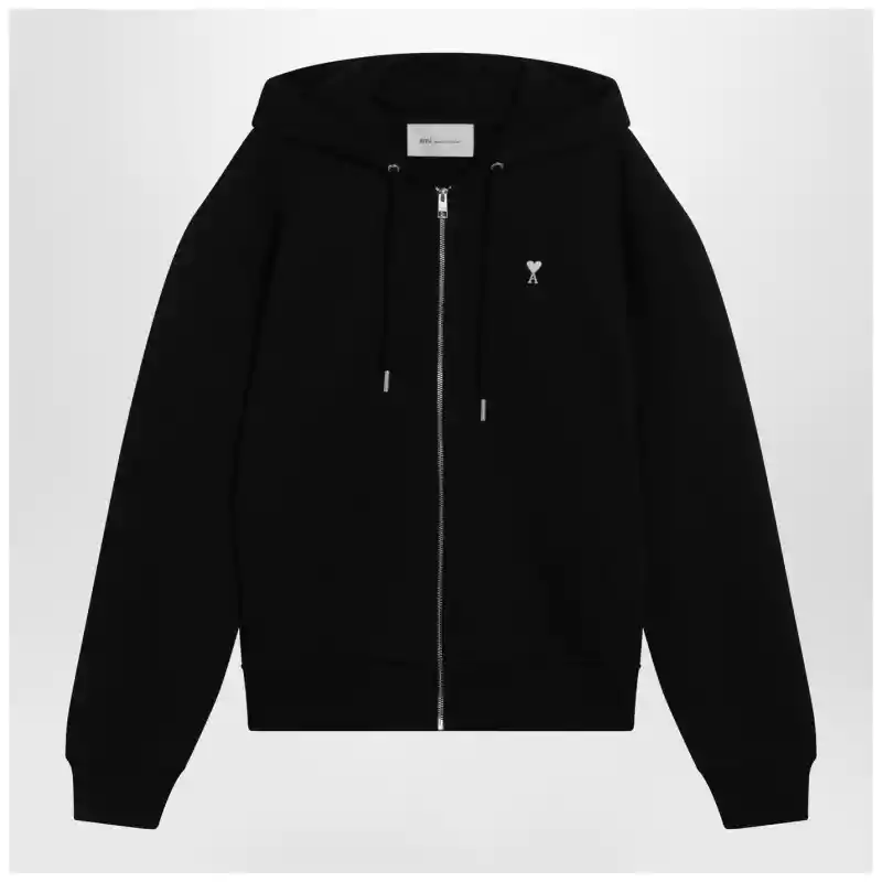 Ami Paris Ami De Coeur black zip-up sweatshirt