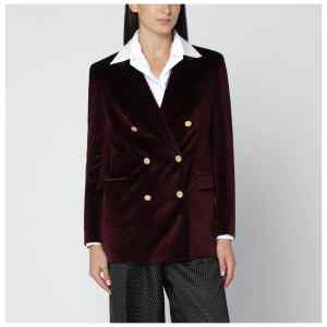 Tagliatore Bordeaux velvet double-breasted jacket