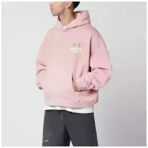 Represent Washed-effect pink hoodie