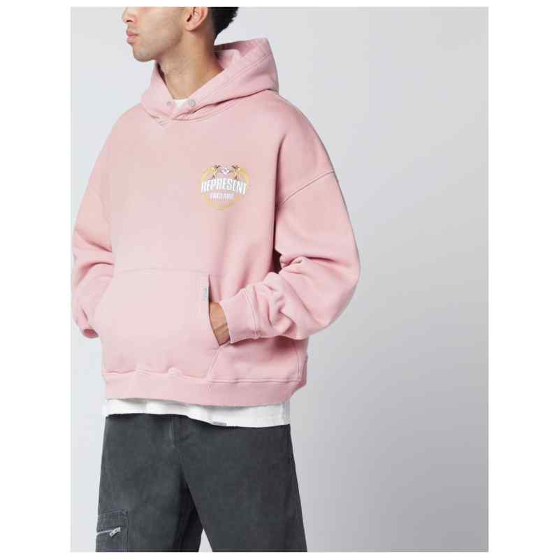 Represent Washed-effect pink hoodie, theFeinheit