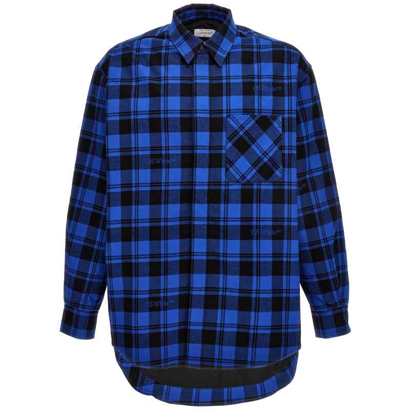 Off White Check Flannel Overshirt