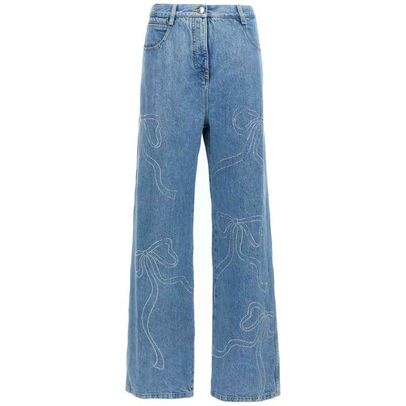 Mach & Mach Crystal Ribbon Hot Fix Jeans