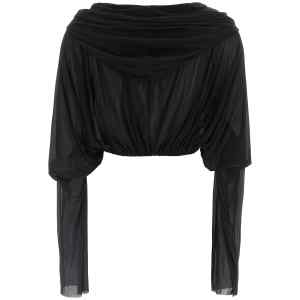 Rick Owens Crooped Hooded Tunic Sweater