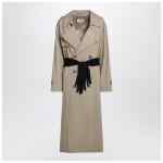 MM6 Maison Margiela Beige cotton trench coat with gloves