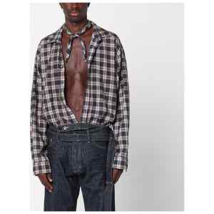 Magliano X D2 Charcoal cotton checked shirt