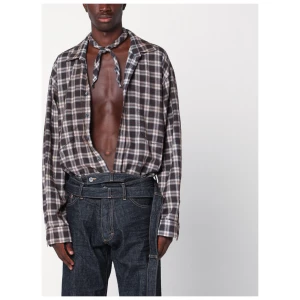 Magliano X D2 Charcoal cotton checked shirt