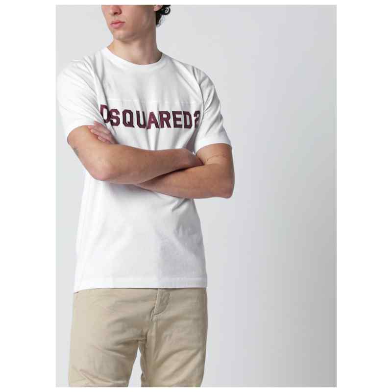 Dsquared2 White T-shirt with logo embroidery Dsquared2 White T-shirt with logo embroidery, theFeinheit