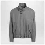 Ami Paris Grey/ivory bomber jacket in wool blend