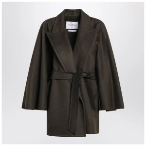 Max Mara Moss green short wrap coat